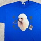Vintage 90s Poodle Dog T Shirt Men XL Hanes Comfort Blue Graphic Dog
