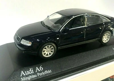 modellino Audi A6 2002 Minichamps 1:43 Auto Sport Corsa Die-cast Blue  Speed Car - Immagine 1 di 4