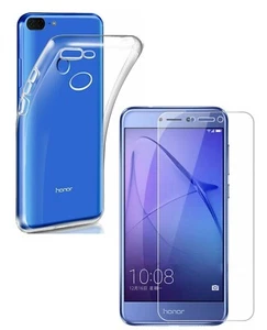 For HUAWEI HONOR 8 LITE TEMPERED GLASS SCREEN PROTECTOR + CLEAR TPU CASE COVER - Picture 1 of 12