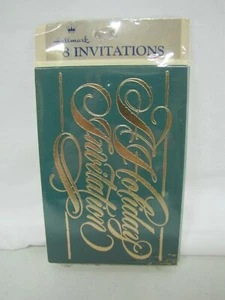 New 8 Vintage Hallmark PARTY INVITATIONS A HOLIDAY INVITATION New in Package - Picture 1 of 3