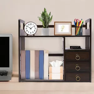 Bücherregal Home Office Zubehör Schreibtisch Geschenk Bambus Schreibtisch Bücherregal Ausstellungsregal - Bild 1 von 18