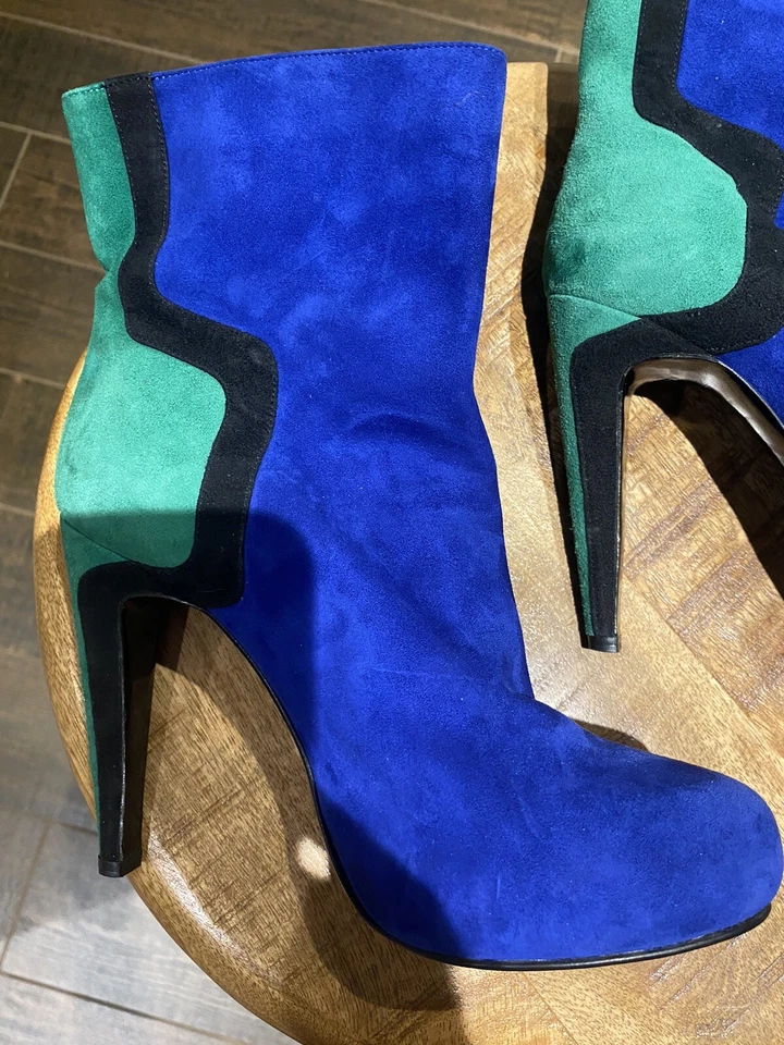 🔥Pierre Hardy Blue Green Multicolor Ankle Shoes Sz 36 US 5.5 Made In Italy! - Image 1 of 4