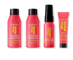 MATRIX Glow Mania Travel Set Shampoo & Conditioner 1.7 oz Mask & Leave In 1 Oz - Picture 1 of 5