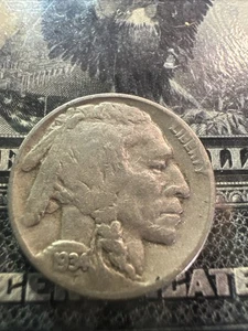 1934 D Buffalo Nickel Coin With Die Break Error On Reverse (*134) - Picture 1 of 2