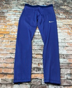 Nike Pro Elite Tights Mens L Blue Full Length Running USA Adult AO8491-000 - Picture 1 of 14