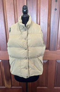 Gilet imbottito nylon isolato piumino d'oca LL BEAN donna M 4238 marrone oro vintage - Foto 1 di 9