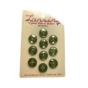 Lansing Vintage 1/2" Knöpfe Karten Stil 8708 Größe 20 10 Knöpfe grün Japan - Bild 1 von 3