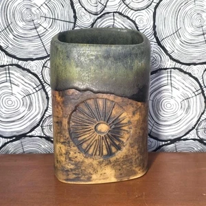 Jarrón de cerámica de estudio de colección maceta decoración boho, terroso, florero artesanal - Imagen 1 de 7