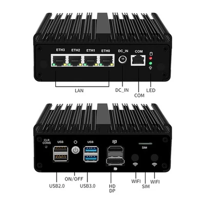 Intel N100 N150 Fanless Micro Mini PC Solid 4x i226-V 2.5G N5105 N6210 Firewall - Image 1 of 4