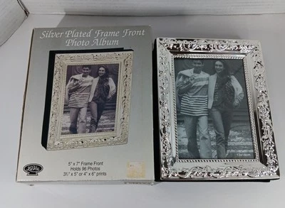 Álbum de fotos frontal con marco plateado La Vie 96 fotos de colección ornamentado floral Foto 1 de 4