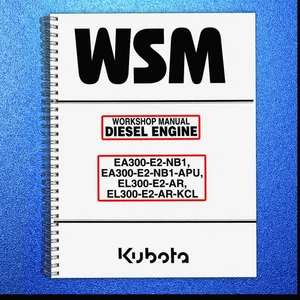 KUBOTA EA300 DIESEL ENGINE WORKSHOP MANUAL - HD WIRE BOUND, STRONG COVERS - Picture 1 of 5