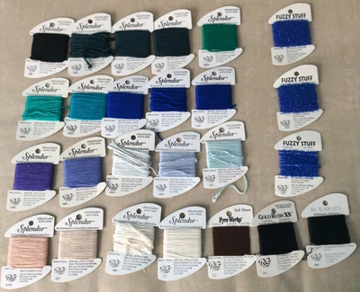 25 Rainbow Gallery embroidery needlepoint cross stitch thread Splendor Fuzzy Fyr - Image 1 of 4