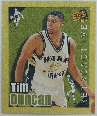 Mini tarjeta Press Pass 1997 Tim Duncan novato doble amenaza retroactiva #1 radiocontrol Foto 1 de 3