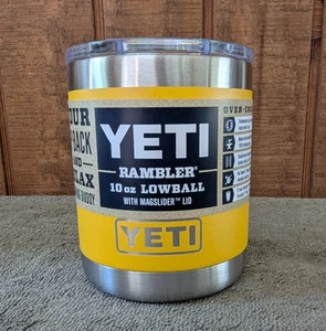 YETI Rambler 10 oz LOWBALL w/Magslide Lid /Limited Edition/Retired ALPINE YELLOW - Picture 1 of 3