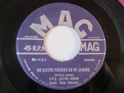 VICTOR DURAN & CESAR GONZALEZ «NO QUIERO PIEDRAS» 7″GUARACHA SALSA PERU MAG HEAR - Image 1 of 2