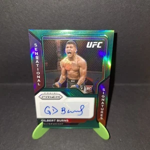 2021 Panini Prizm UFC Sensational Signatures #SSGBN Gilbert Burns Green Auto RC - Picture 1 of 6