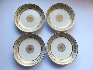 4 Vintage Le Tallec 7.5" Bowls - Gold Flower & Scroll Pattern - 2 Sets Available - Picture 1 of 8