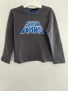 Primark Star Wars Kid Boys Blue Logo Cozy Fleece Long Sleeve PJ Top Gray 7-8 Yrs - Picture 1 of 4