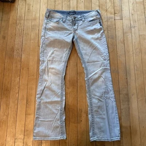Pantalones de mezclilla plateados para mujer talla 29/31 Pioneer lavado ligero corte bota elástico - Imagen 1 de 11