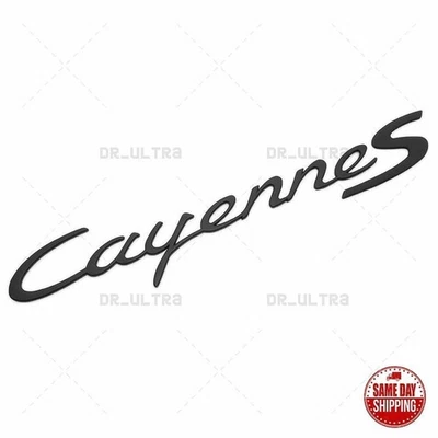 03-10 Negro Mate Cayenne S Letras Insignia Trasera Emblema Aspecto Cubierta Tapa 955 Foto 1 de 4