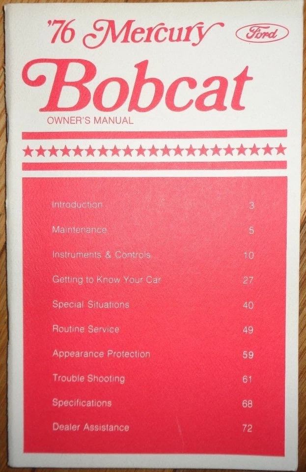 Mercury Bobcat 1976 manual del propietario original  Foto 1 de 1