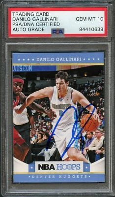 2012-13 NBA Hoops #109 Danilo Gallinari Signed AUTO 10 PSA Slabbed Nuggets - Image 1 of 2