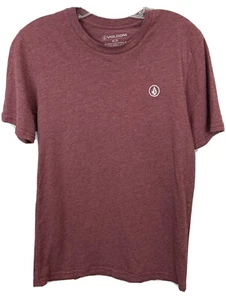 Volcom Sketched T-Shirt Mens Sz MEDIUM Heathered Dark Red Burgundy Logo CL1 - Picture 1 of 5