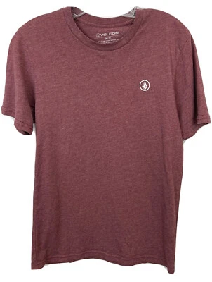 Volcom Sketched T-Shirt Mens Sz MEDIUM Heathered Dark Red Burgundy Logo CL1 - Image 1 of 4