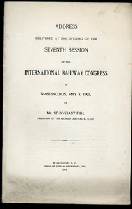 1905 - Railways. Address at Opening of 7th Session. Washington Congress - Picture 1 of 1