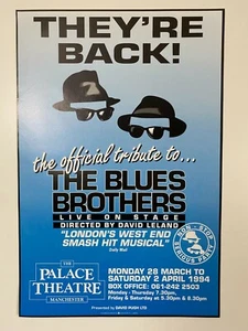 Póster oficial de Manchester The Official Tribute To The Blues Brothers 1994 - En muy buena condición - Imagen 1 de 3