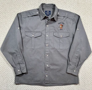 Vintage Willis Geiger Safari Bush Poplin Shirt Mens S Khaki Button Long Sleeve - Picture 1 of 9