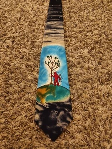 A Rogers Save Our Earth Neck Tie Adult Mens Blue Geometric Necktie - Picture 1 of 5