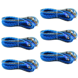 6 Pcs | 2 RCA to RCA Interconnect HiFi Audio Cable Male Connector Wire 17 Feet - Picture 1 of 3