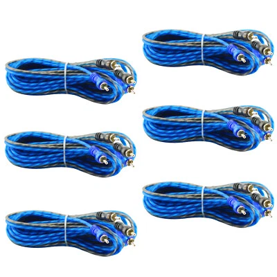 AUDIOBANK 6 Pcs | 2 RCA to RCA Interconnect HiFi Audio Cable Male Connector Wire 17 Feet