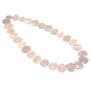Collana Pietra Cristallo Quarzo Rosa 53cm Cristallo Guarigione Chakra Love Stone - Foto 1 di 3