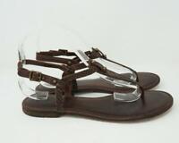 Frye Carson Ankle Zip 72114 Womens Gray Leather Zipper Strap Sandals Shoes