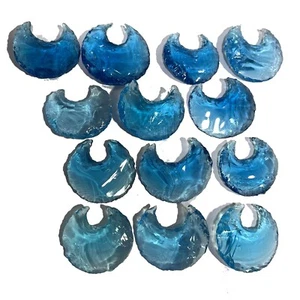 18 Pcs Lot Blue Obsidian Gemstone Crystal Carved Crescent Moon Jewelry making - Picture 1 of 5