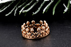 Gold 585 14k Yellow Gold Crown/Tiara Royalty Ring Size 6.5,  Gold Princess Crown
