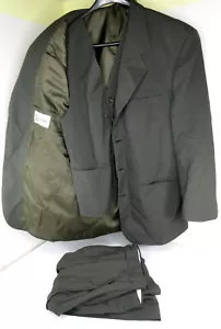 LANCIA Suit 3-Piece Set Blazer Vest Pants Dark Green Polyester Wool Size S 38 - Picture 1 of 18