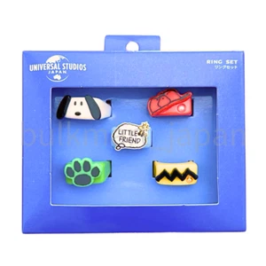 US Size 8 Peanuts Snoopy Ring Set Woodstock Charlie NWT Universal Studios Japan - Picture 1 of 2