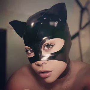 Sexy Máscara de Goma con Capucha de Látex Catwoman Exponer Boca Club Fiesta BDSM Fetiche Juegos con disfraces - Imagen 1 de 5
