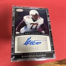 2022 SAGE Artistry Autograph White/Black Border Bamidele Olaseni RC Rookie AUTO