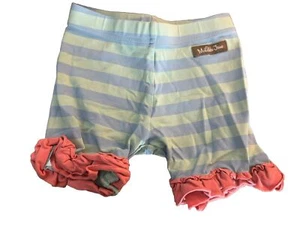 Matilda Jane Pull on Shorts Size 4 Girls Shorties Striped Pink Ruffle hem - Picture 1 of 6