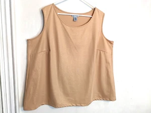 Catherines Maggie Barnes Womens Blouse 2X Plus 22/24W Gold Tank Top Sleeveless - Picture 1 of 3