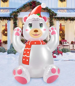 Christmas Inflatables Polar Bear Decorations, 5.3 FT Blow up Bear Christmas Infl - Picture 1 of 7