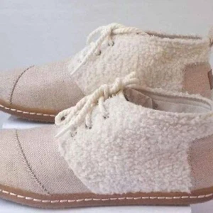 Botín con cordones Toms Bota dorado y marfil de felpa natural de piel de oveja. Talla 10 - Imagen 1 de 6