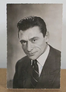 Autogramm/Widmung von Robert Lamoureux auf Werbekarte L'Alsacienne - Bild 1 von 4