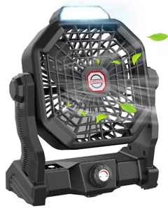 Camping Fan with LED Lantern, 10400 mAh 9 Inch Rechargeable Battery Powered Fan - Picture 1 of 6