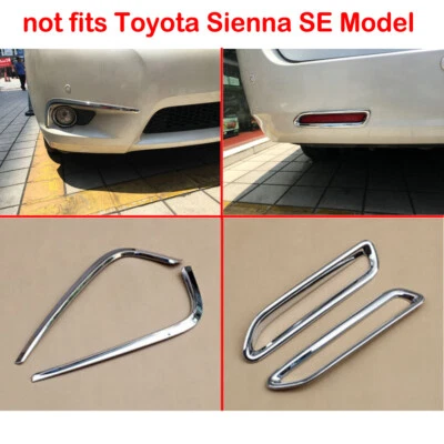 Para Toyota Sienna 2011-2020 Luz antiniebla delantera + trasera Ceja Cromo Borde Cubierta Foto 1 de 4