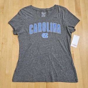 North Carolina Tar Heels Hanes Women’s Gray Short Sleeve Shirt Sz Medium - Picture 1 of 11